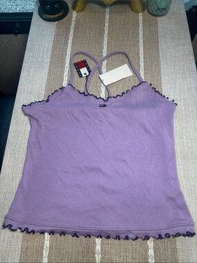Tommy Hilfiger Lavender Ruffle-Edge Spaghetti Strap Cami